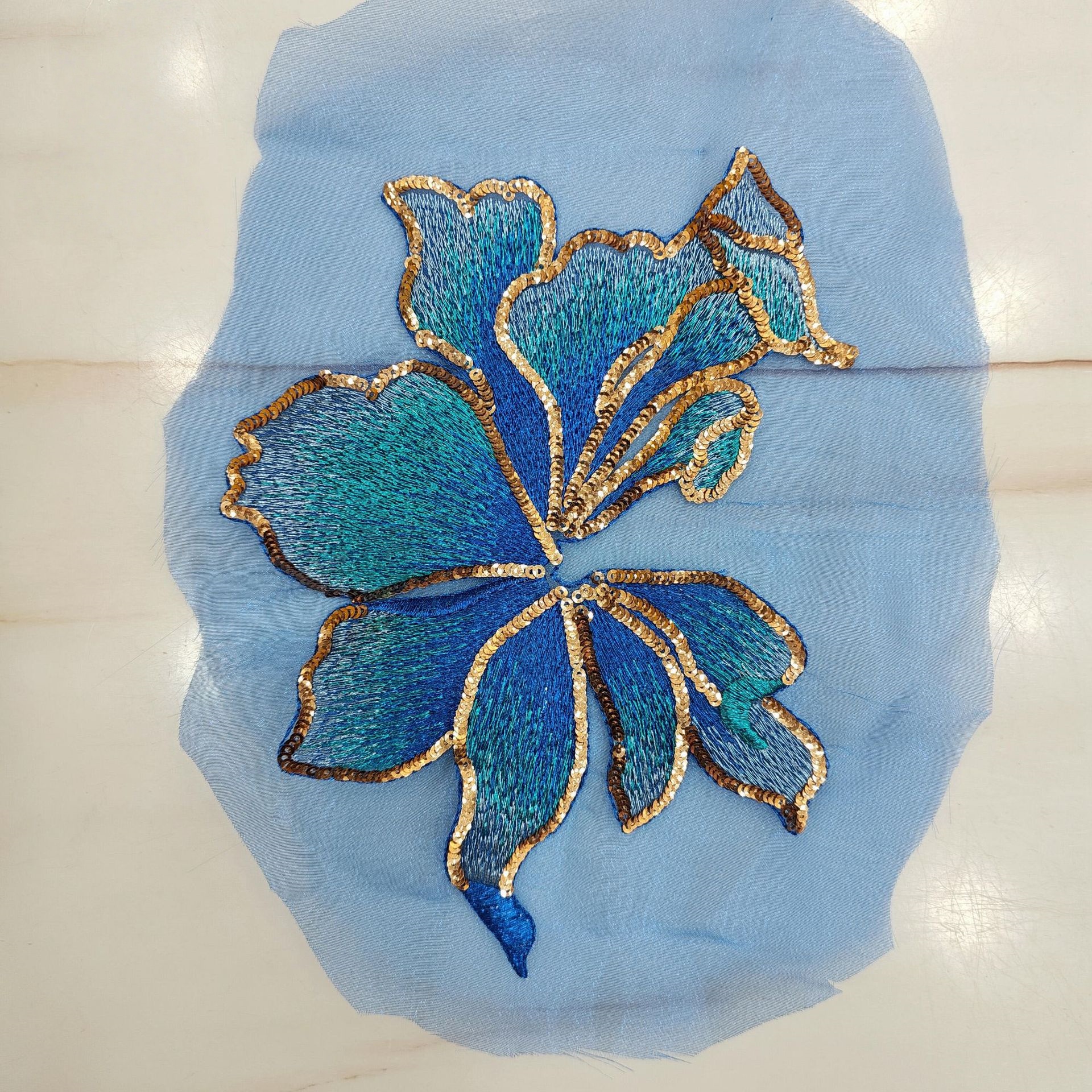Craft Embellishments - Organza Embroidery Applique Patch Sequin Embellished