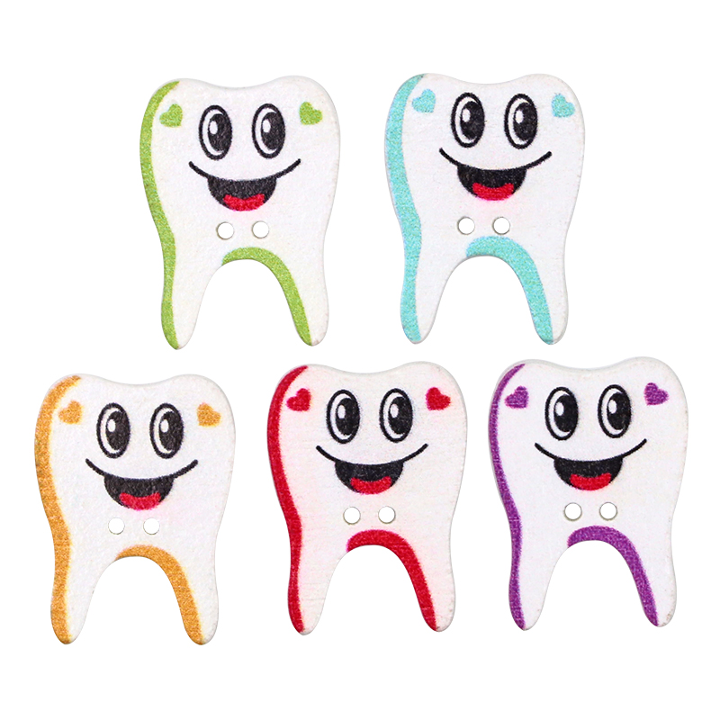 50/100pcs Wooden Button Tooth  - Embellishments For Scrapbooking のレビューと価格