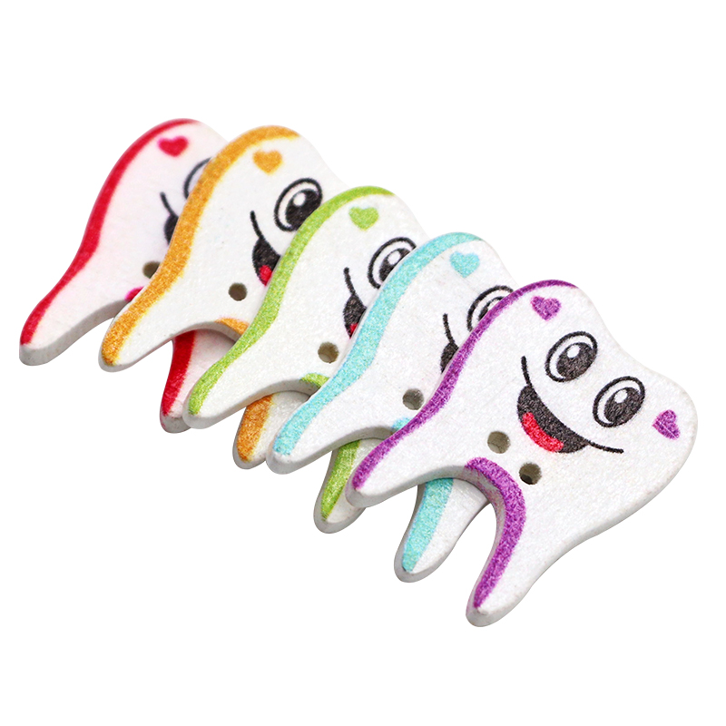 50/100pcs Wooden Button Tooth  - Embellishments For Scrapbooking のレビューと価格