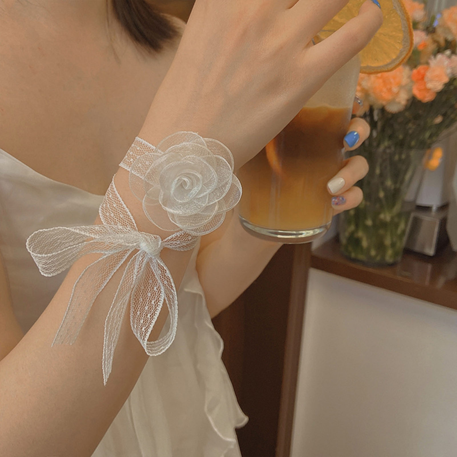 Lace Ribbon Tie Headband With  - Lace Ribbon Trim のレビューと価格