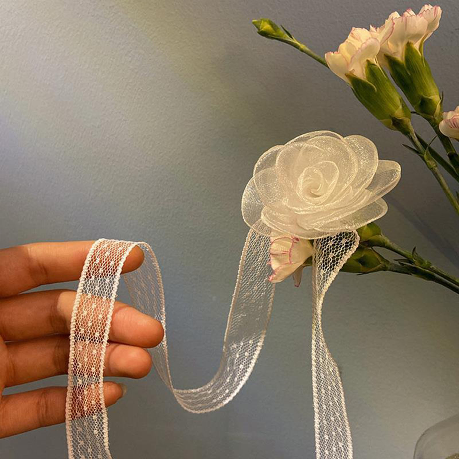 Lace Ribbon Tie Headband With  - Lace Ribbon Trim のレビューと価格