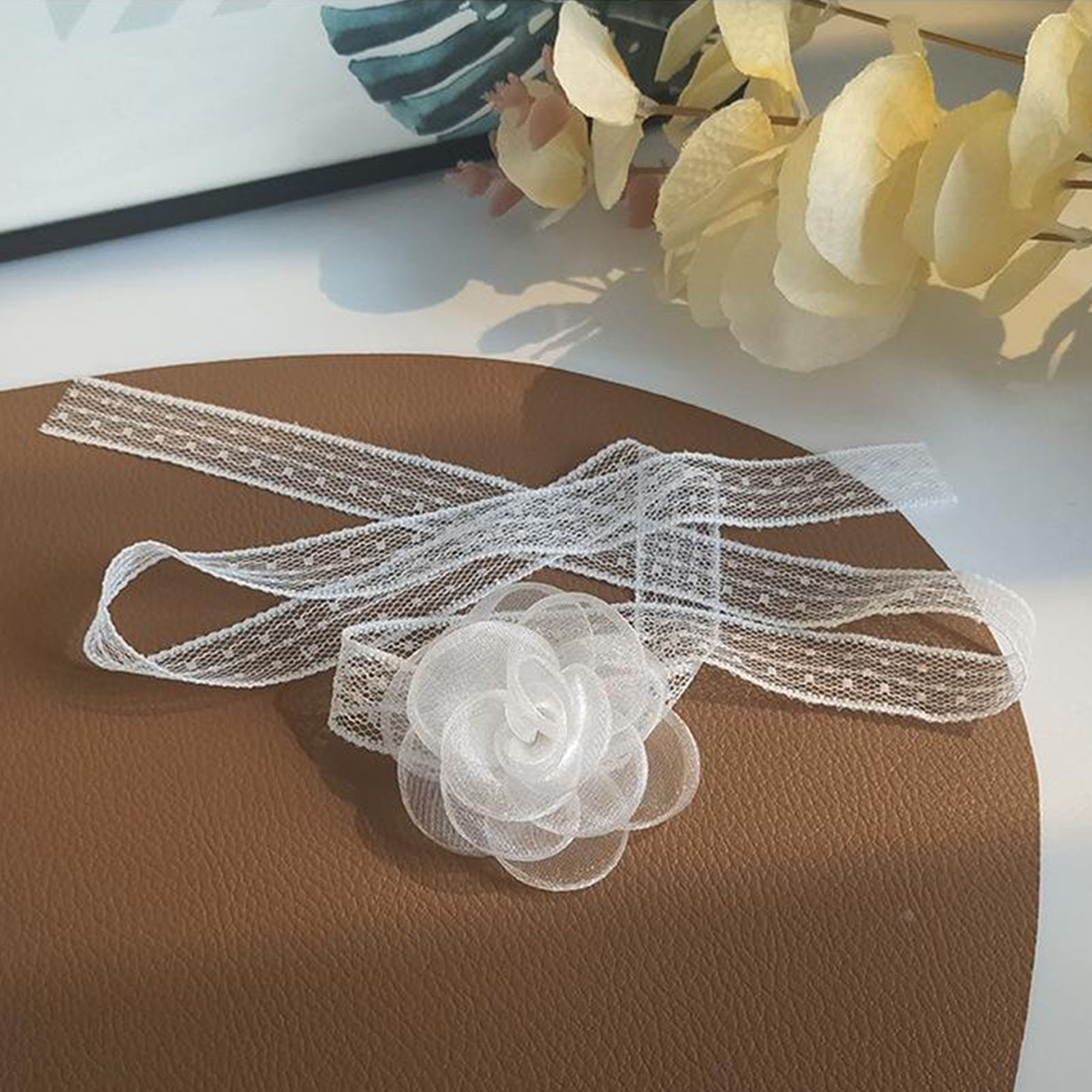 Lace Ribbon Tie Headband With  - Lace Ribbon Trim のレビューと価格