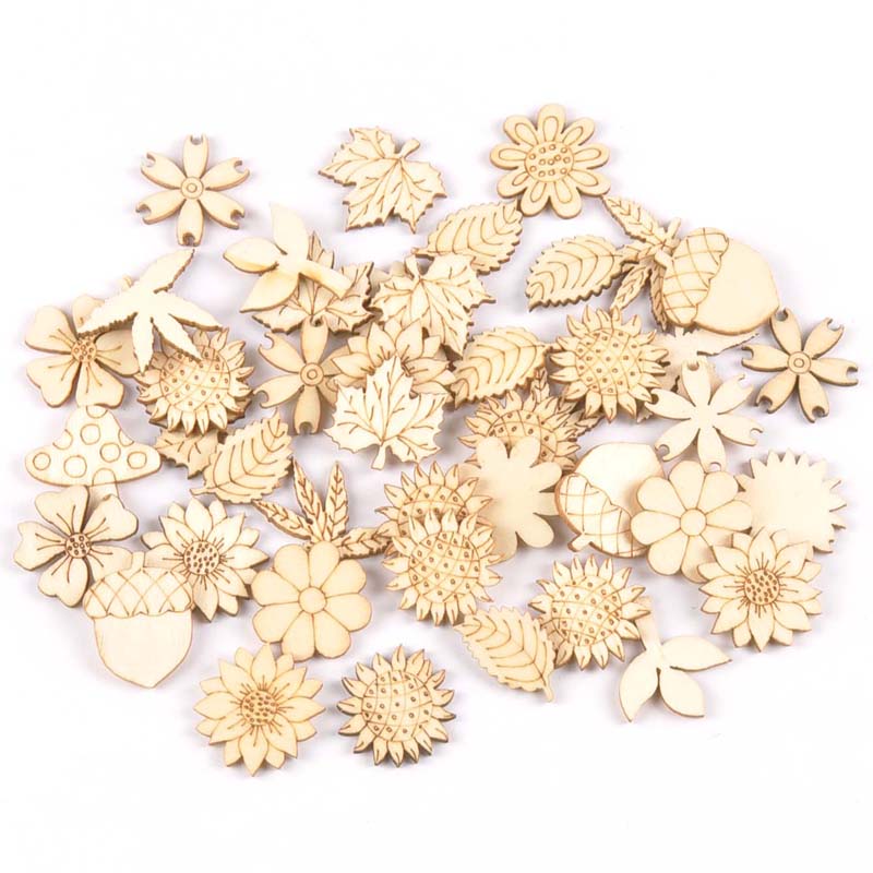 30Pcs 25-30mm Wood DIY Accesso - Embellishments For Scrapbooking のレビューと価格
