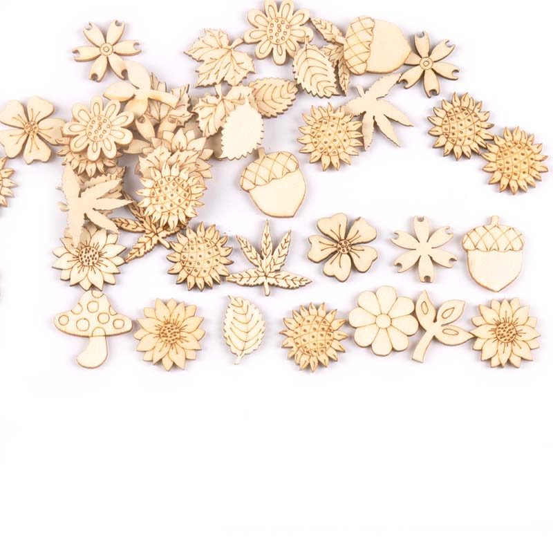 30Pcs 25-30mm Wood DIY Accesso - Embellishments For Scrapbooking のレビューと価格