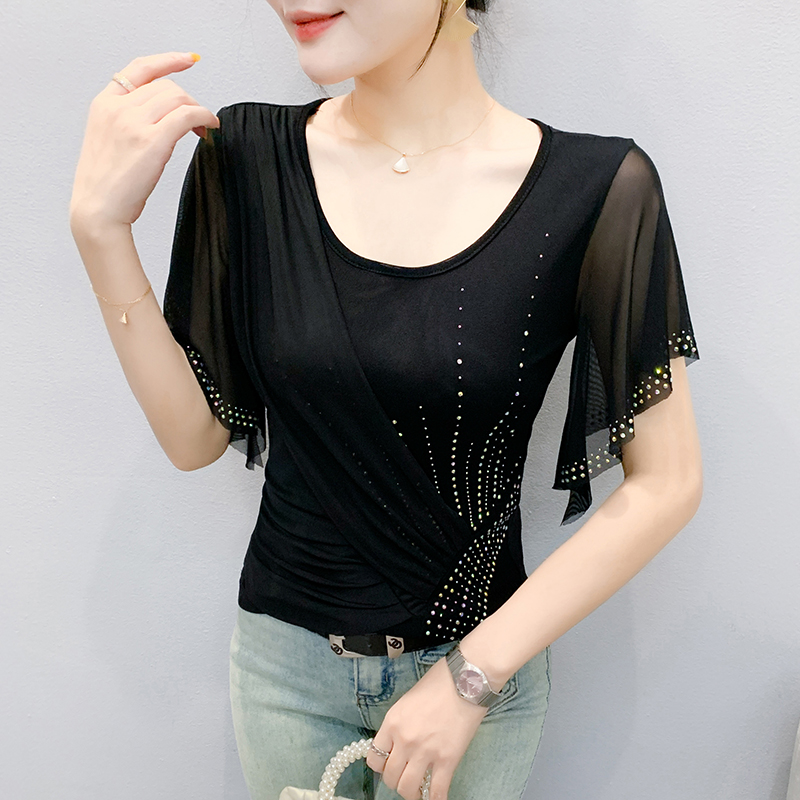 2025 Summer Women's Mesh Top:  - Beaded Trim Fringe のレビューと価格