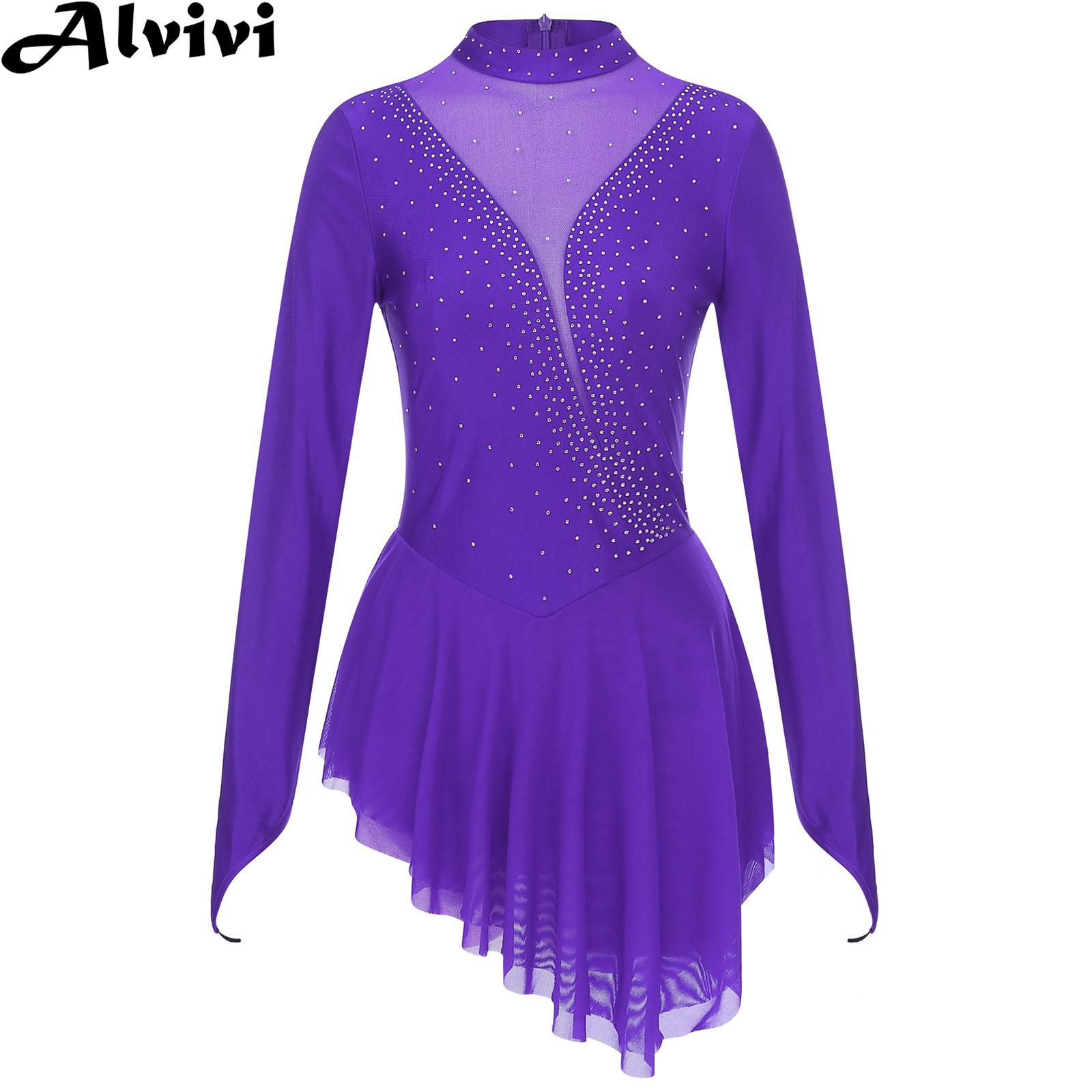 Women Figure Ice Skating Gymna - Rhinestone Banding Trim のレビューと価格