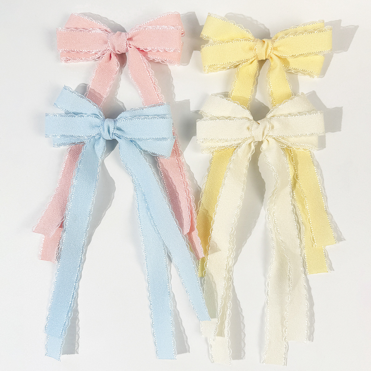 Bulk 20pc Long Tassel Hair Cli - Lace Ribbon Trim のレビューと価格
