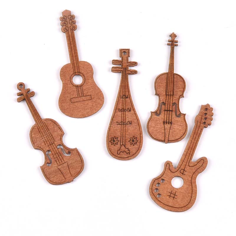20Pcs/set Wood Handicraft guit - Embellishments For Scrapbooking のレビューと価格