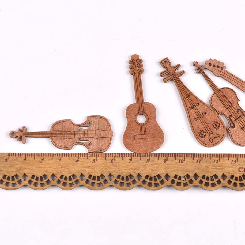 20Pcs/set Wood Handicraft guit - Embellishments For Scrapbooking のレビューと価格