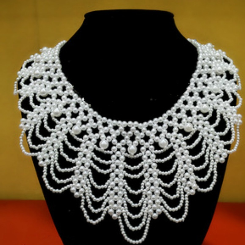 New Pearl Beaded Lace Trim Col - Beaded Trim Fringe のレビューと価格