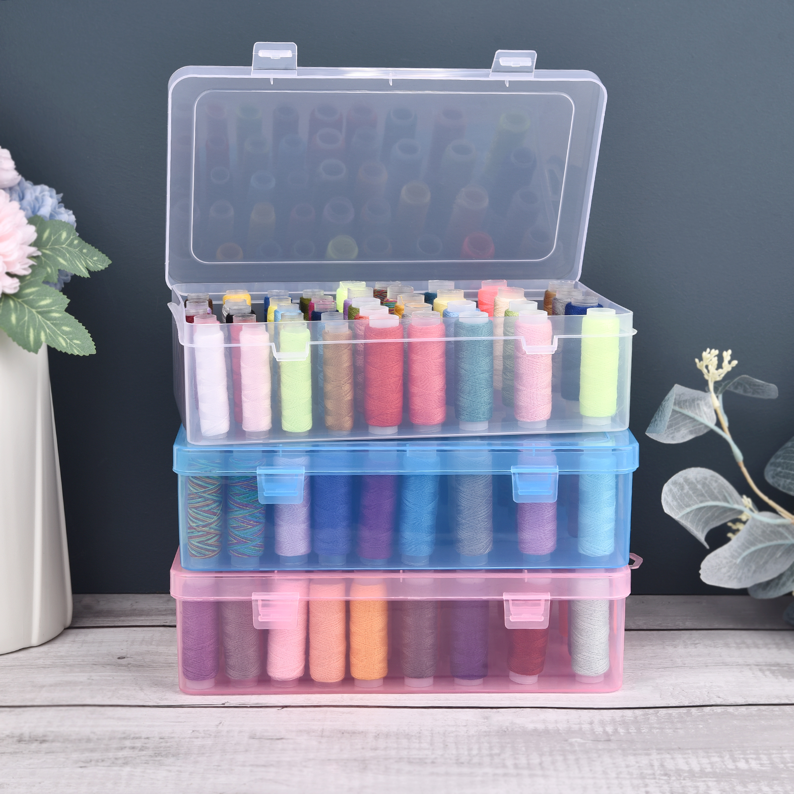 New Sewing Thread Box 42 Piece - Craft Embellishment Storage のレビューと価格