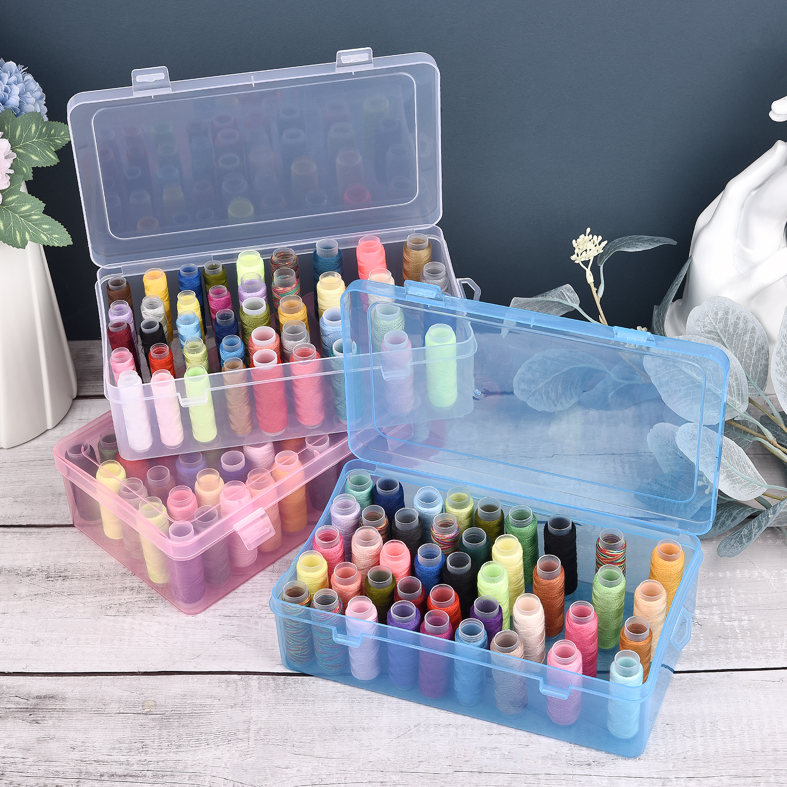 New Sewing Thread Box 42 Piece - Craft Embellishment Storage のレビューと価格