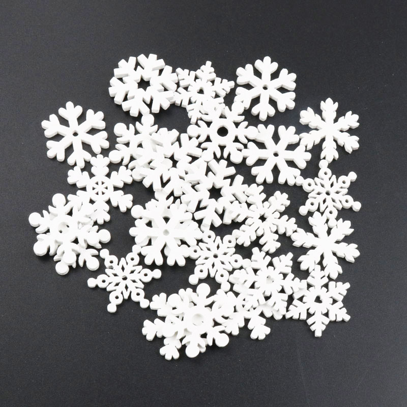 20Pcs Wooden Christmas Snowfla - Embellishments For Scrapbooking のレビューと価格