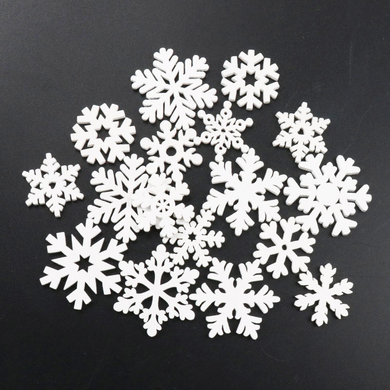20Pcs Wooden Christmas Snowfla - Embellishments For Scrapbooking のレビューと価格