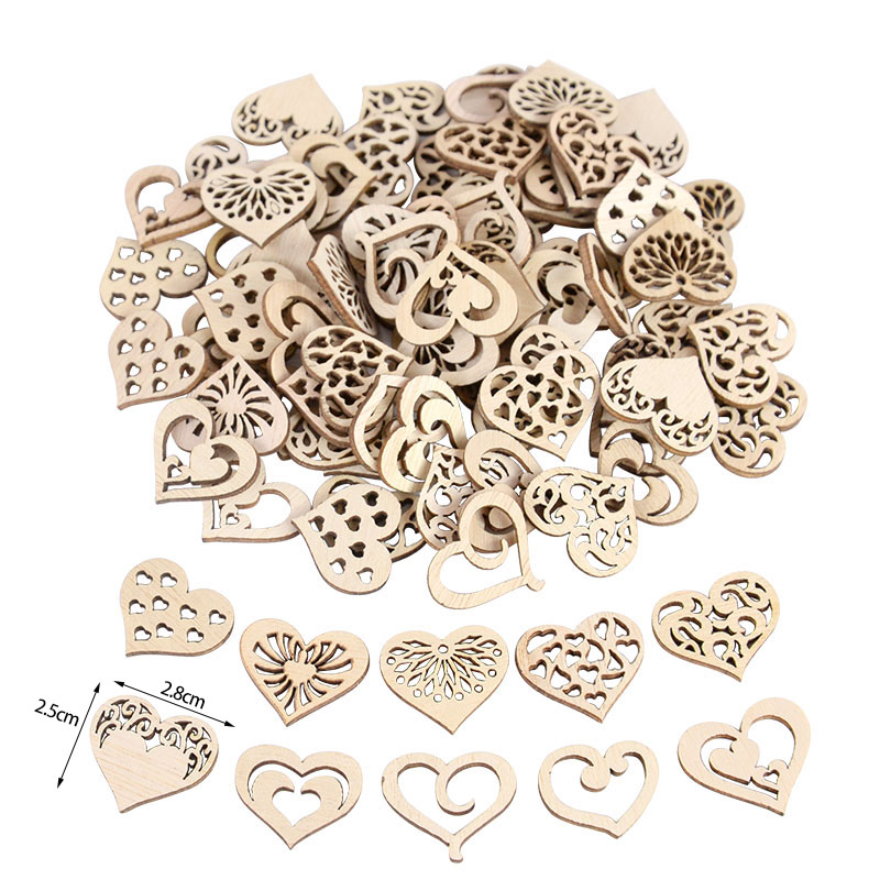 50/100pcs Hollowed Heart Patte - Embellish Craft のレビューと価格