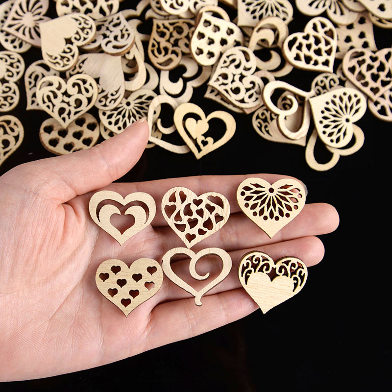 50/100pcs Hollowed Heart Patte - Embellish Craft のレビューと価格