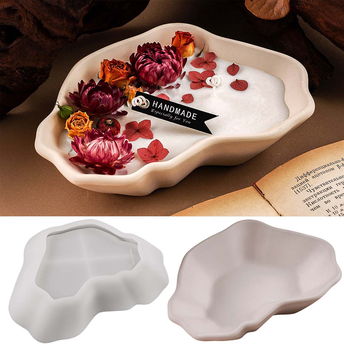 Irregular Candle Bowl Silicone - Craft Embellishment Storage のレビューと価格
