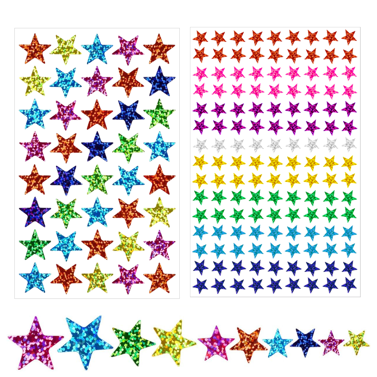 25 sheets Star Stickers 2040pc - Glitter Vinyl Roll のレビューと価格