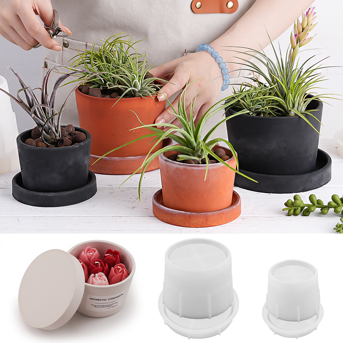 Round Candle Jar Silicone Mold - Craft Embellishment Storage のレビューと価格