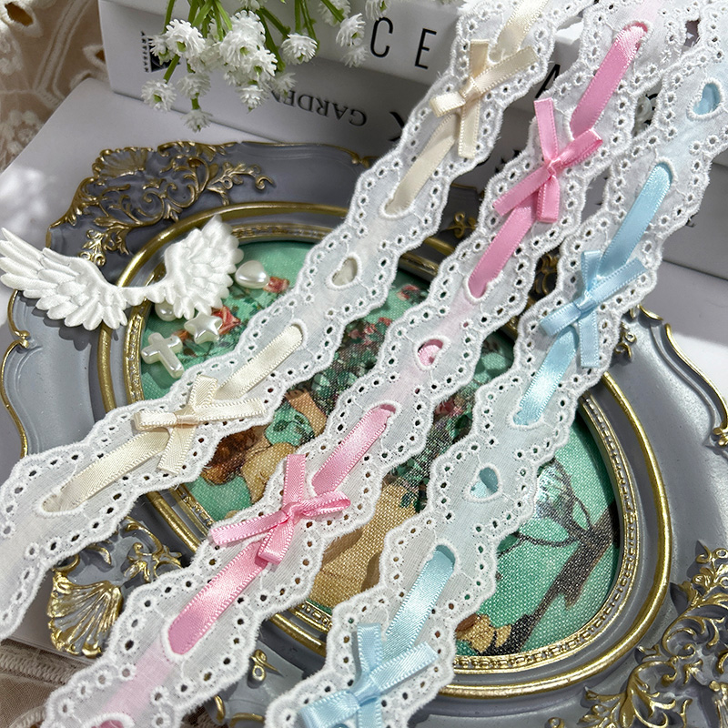 1yard Bow Pleated Lace Lolita  - Lace Ribbon Trim のレビューと価格