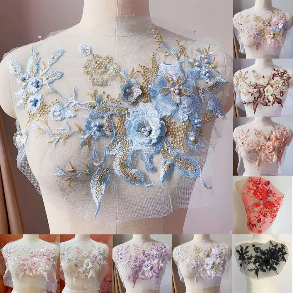 3D Flowers Beaded Lace Fabrics - Embellishments For Scrapbooking のレビューと価格