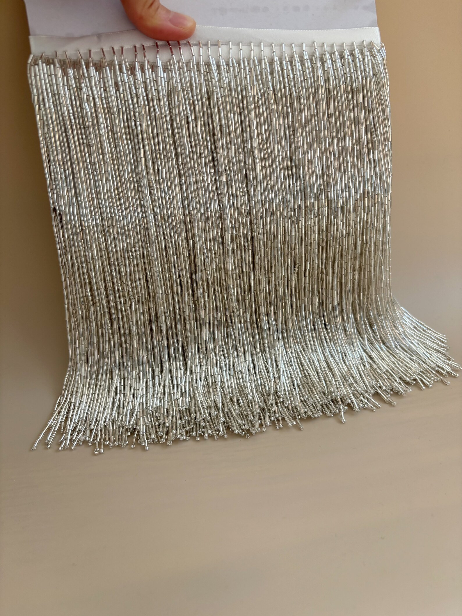 Silver Bead Fringe Trim For Ha - Beaded Trim Fringe のレビューと価格