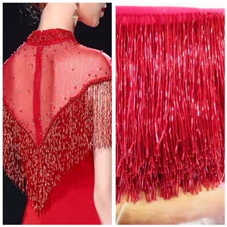 Silver Bead Fringe Trim For Ha - Beaded Trim Fringe のレビューと価格
