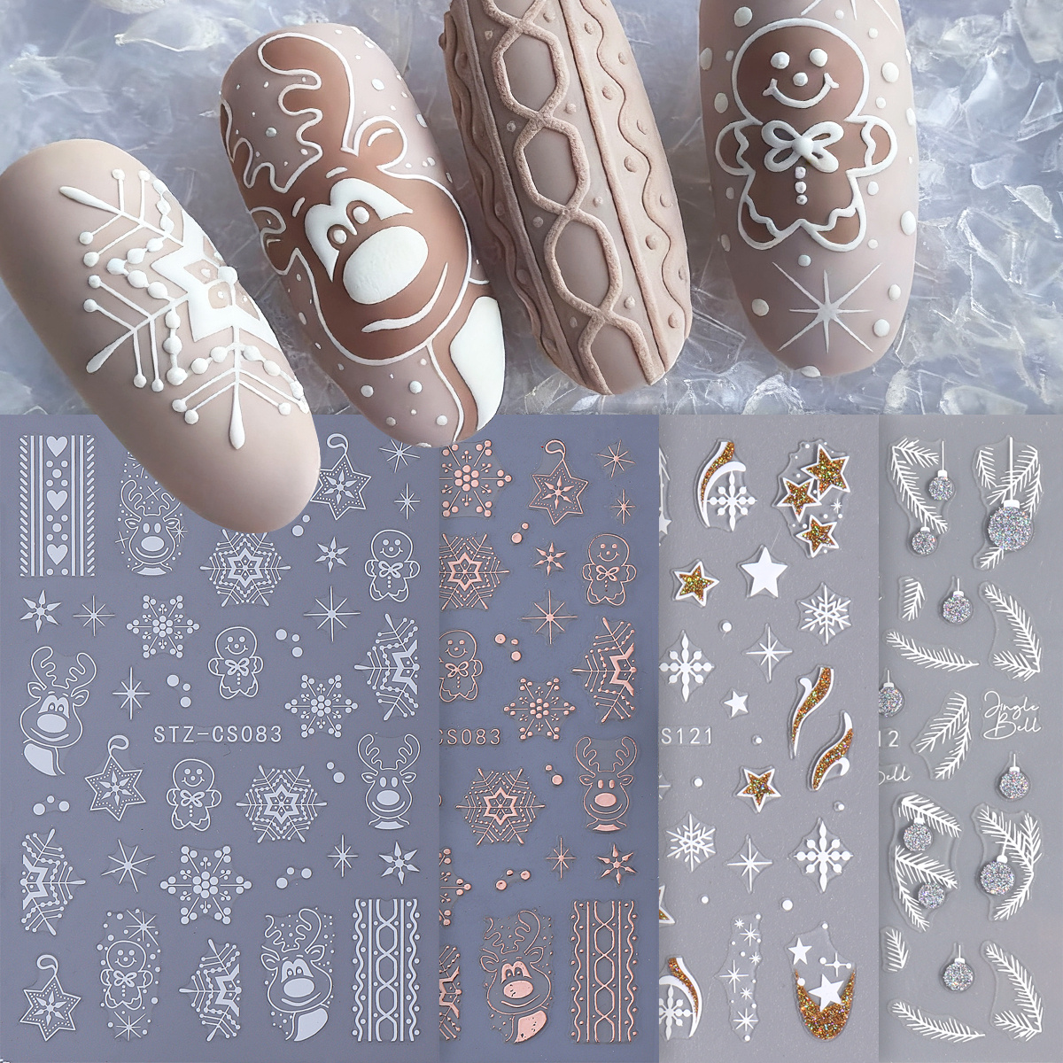 4pcs Winter Cartoon Christmas  - Glitter Vinyl Roll のレビューと価格