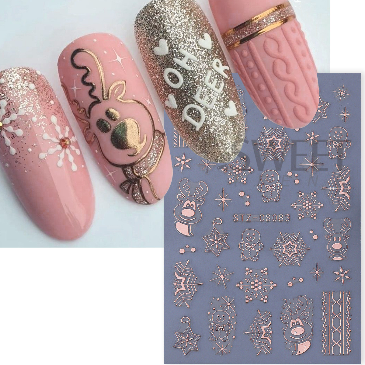 4pcs Winter Cartoon Christmas  - Glitter Vinyl Roll のレビューと価格