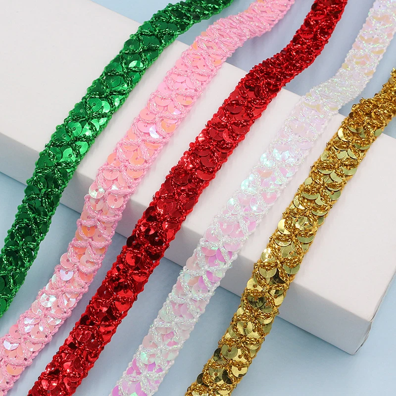 10m Gold and Silver Sequined L - Lace Ribbon Trim のレビューと価格