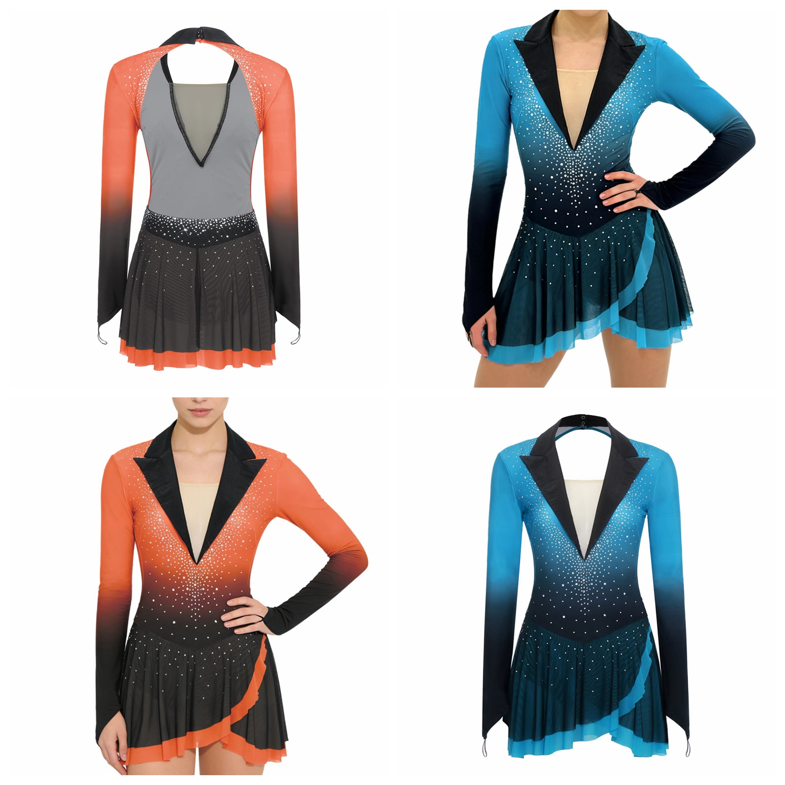 Womens Sheer Mesh Gymnastics B - Rhinestone Banding Trim のレビューと価格