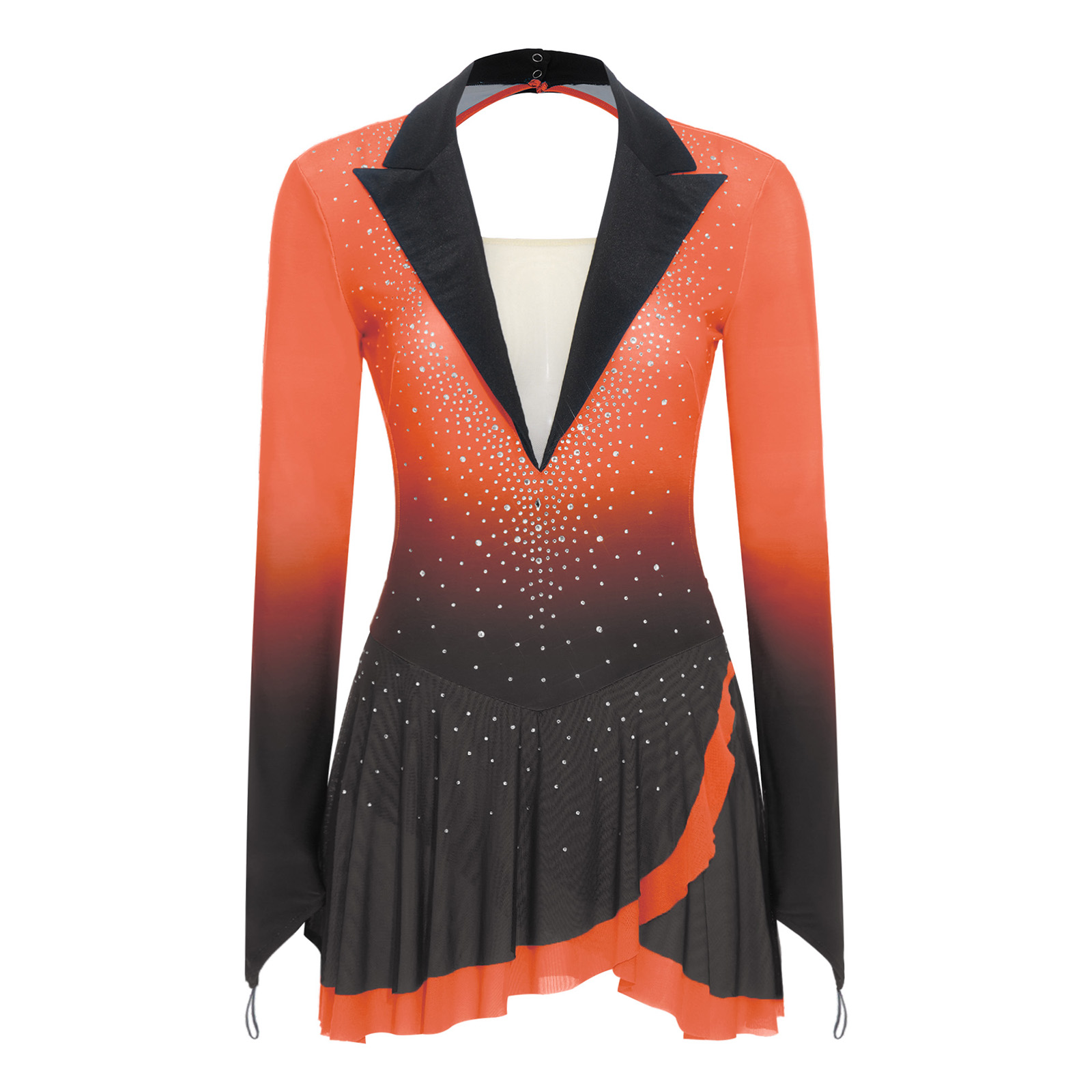 Womens Sheer Mesh Gymnastics B - Rhinestone Banding Trim のレビューと価格