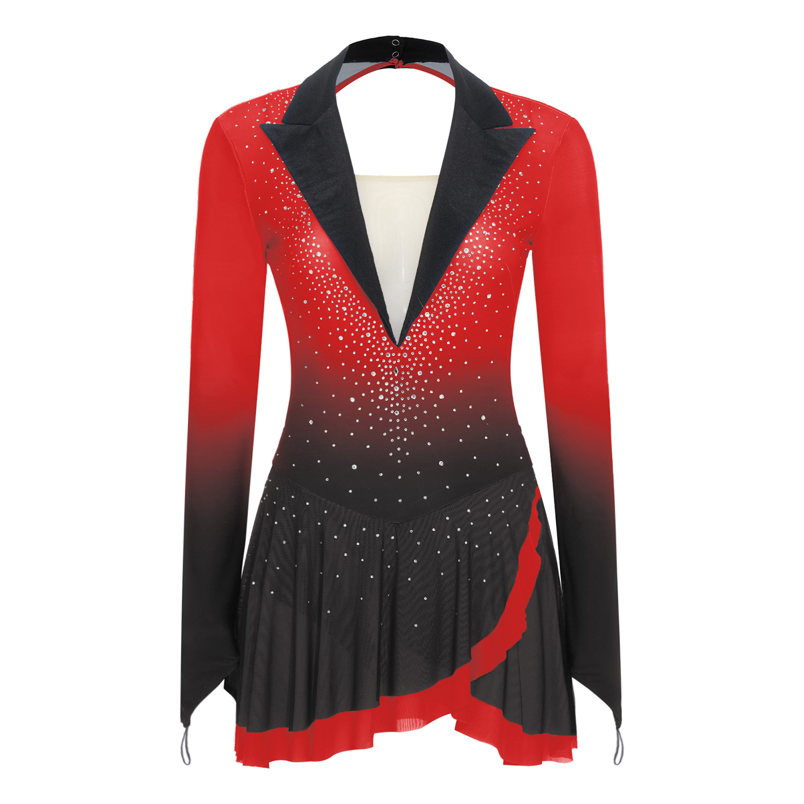 Womens Sheer Mesh Gymnastics B - Rhinestone Banding Trim のレビューと価格