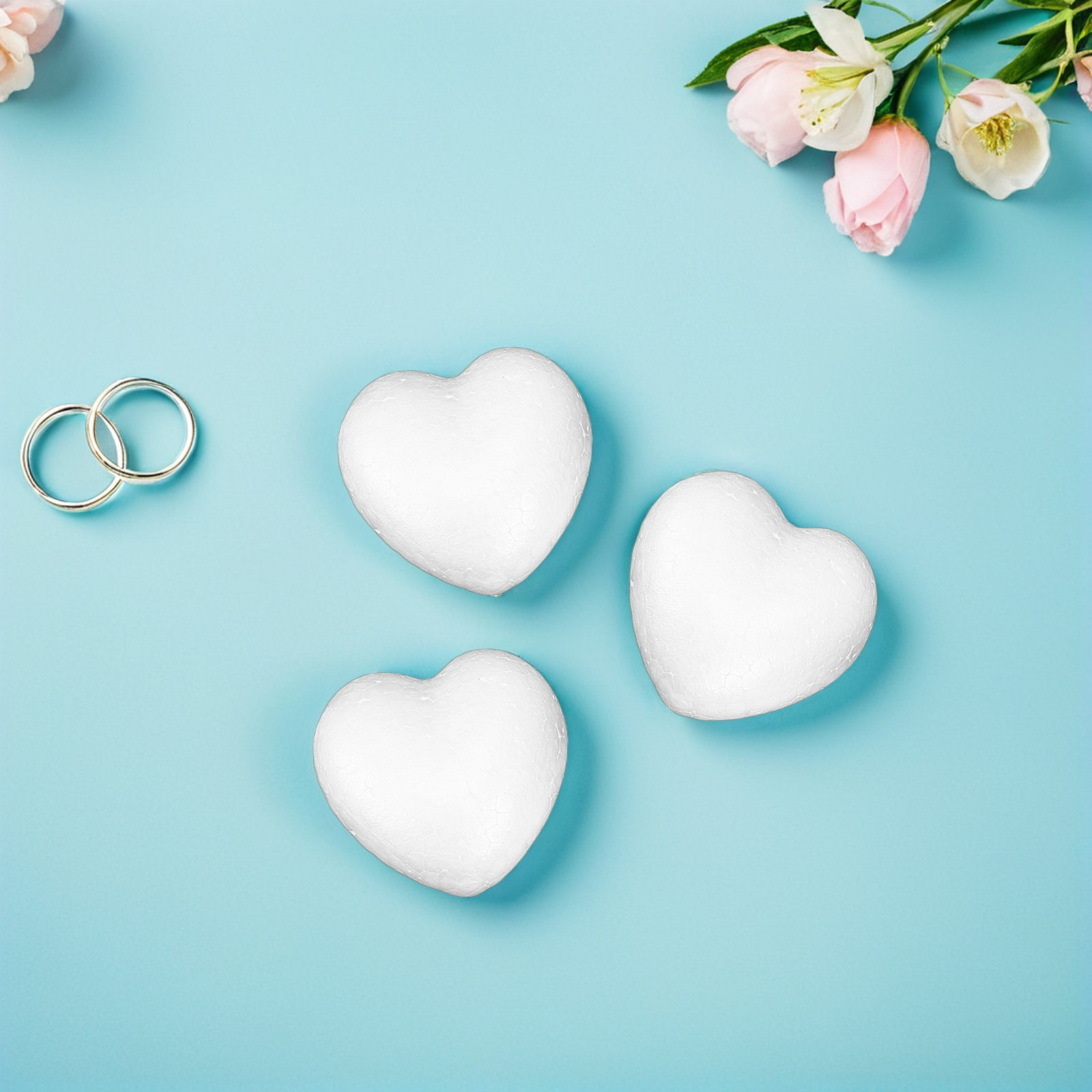 20Pcs Smooth Foam Heart Balls  - Craft Embellishments のレビューと価格