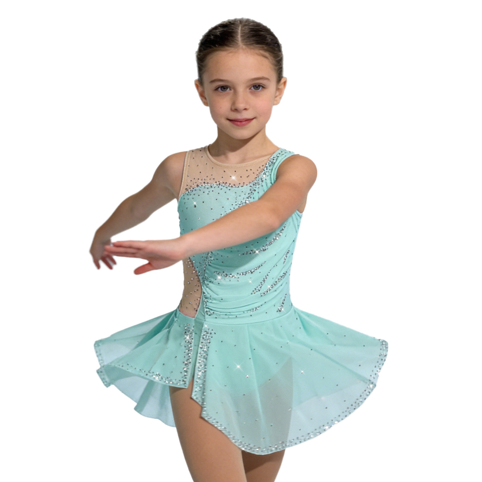 Kids Girls Figure Ice Skating  - Rhinestone Banding Trim のレビューと価格