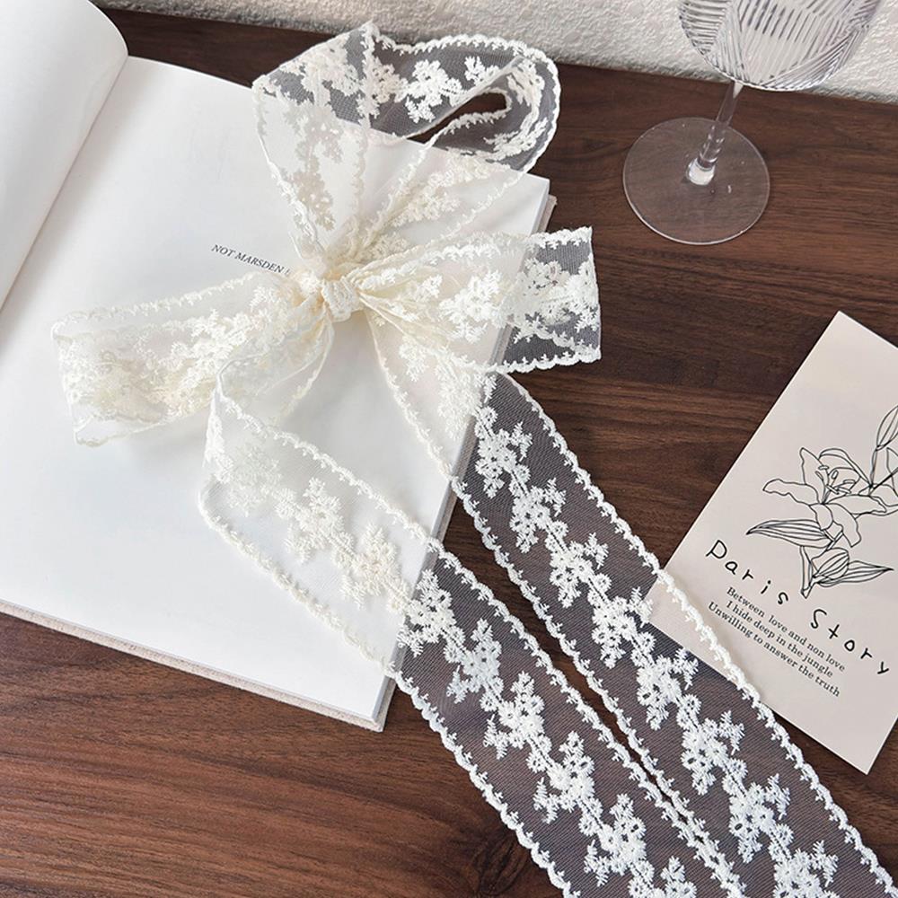 Elegant Lace Scarf Bow Necklac - Lace Ribbon Trim のレビューと価格