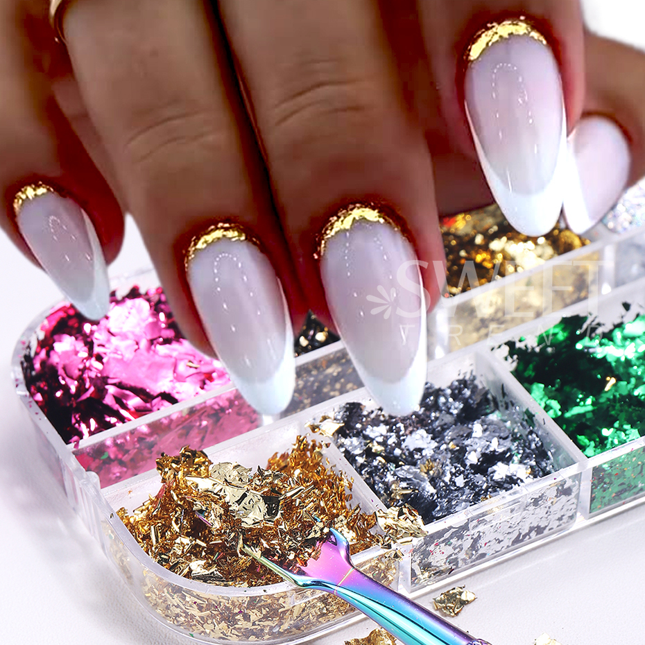12 Grids Golden Foils Nails Gl - Glitter Vinyl Roll のレビューと価格