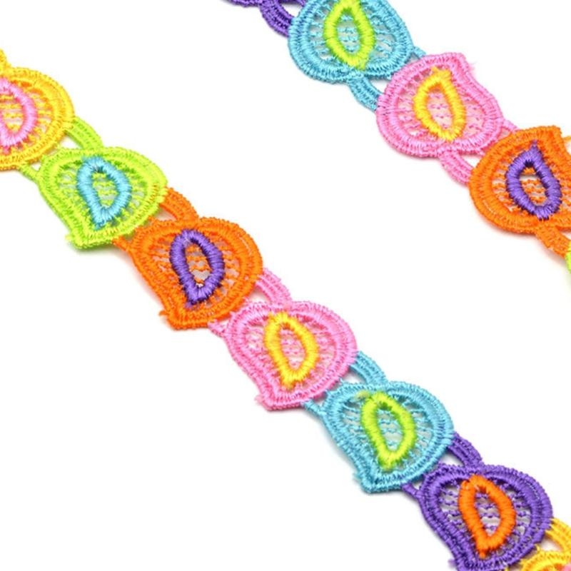 R1WE 15 Yards 2.5cm Colorful H - Lace Ribbon Trim のレビューと価格