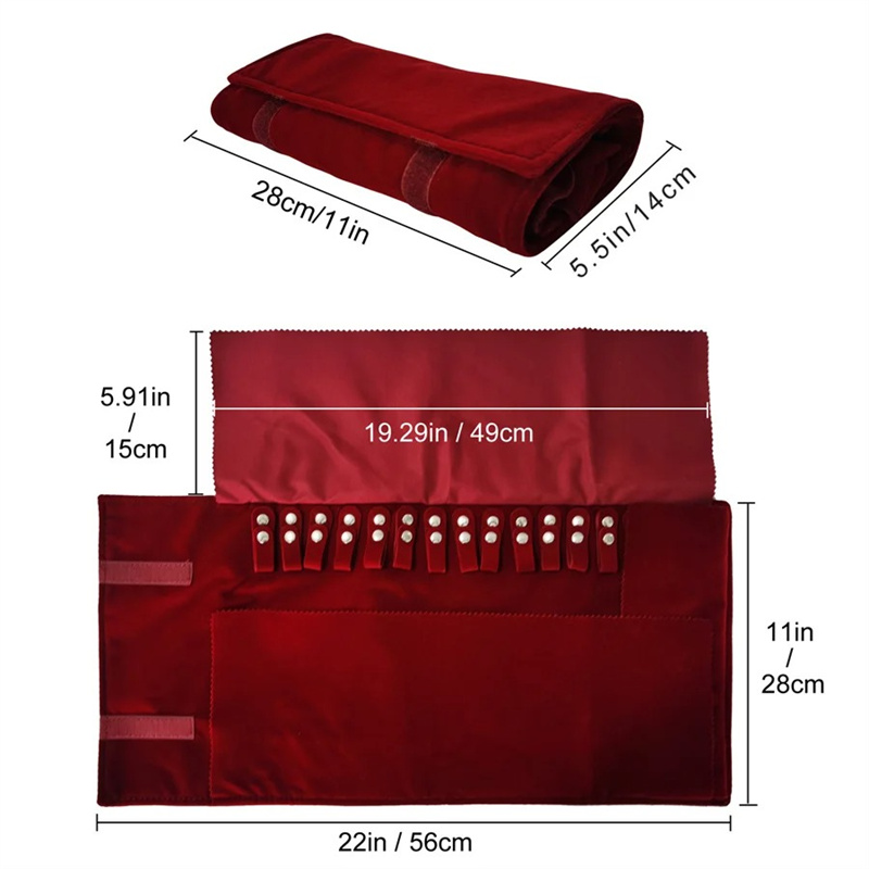 Burgundy Velvet Jewelry Roll-U - Velvet Ribbon Roll のレビューと価格
