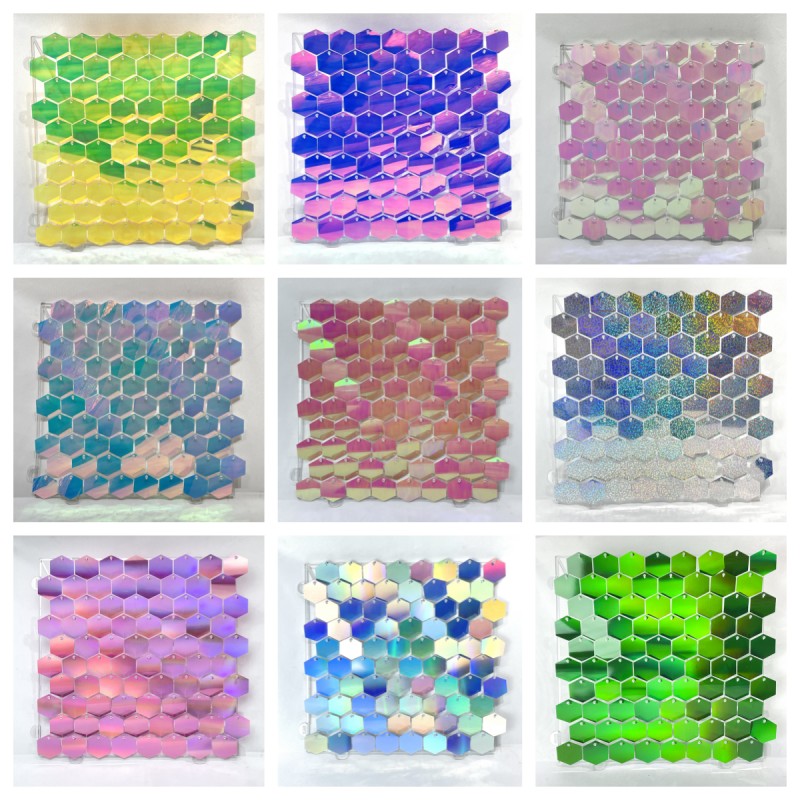 1pc Hexagon Sequin Backdrop Pa - Sequin Fabric Panel のレビューと価格