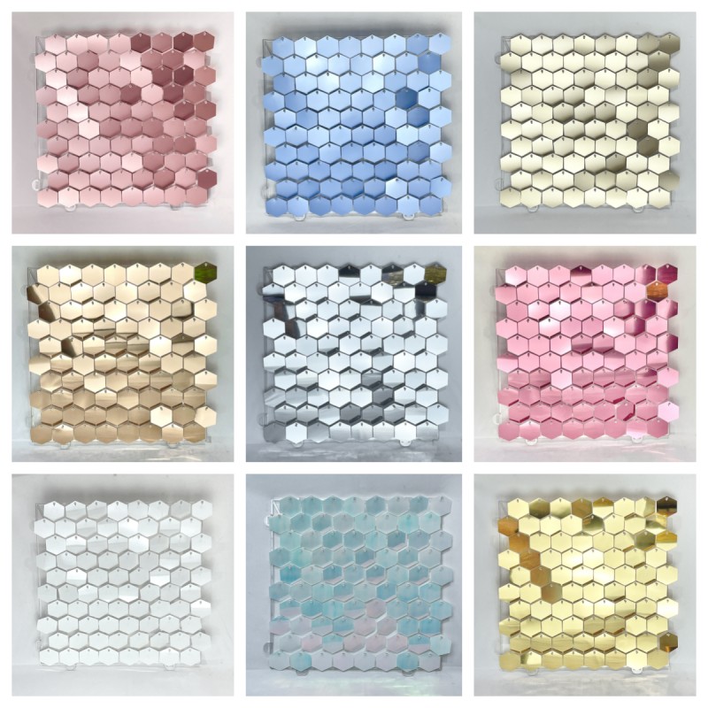 1pc Hexagon Sequin Backdrop Pa - Sequin Fabric Panel のレビューと価格