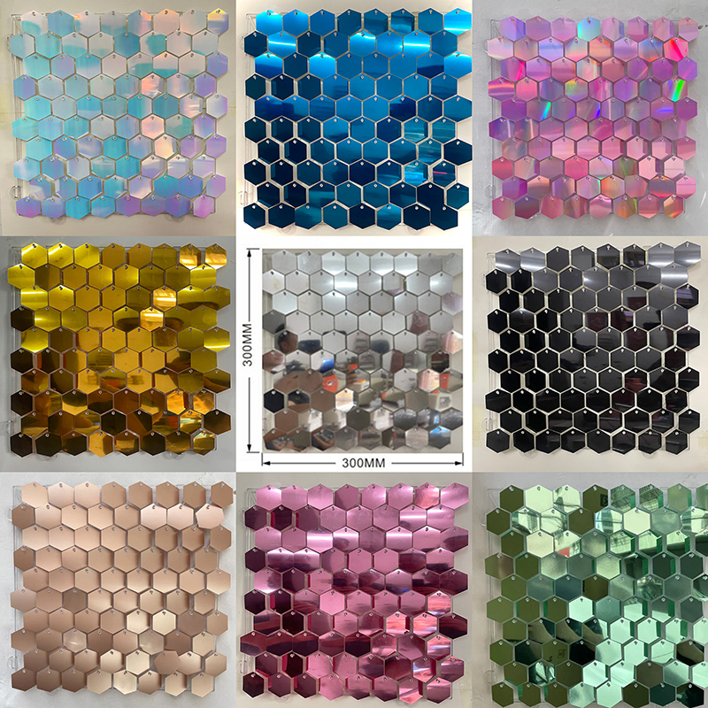 1pc Hexagon Sequin Backdrop Pa - Sequin Fabric Panel のレビューと価格