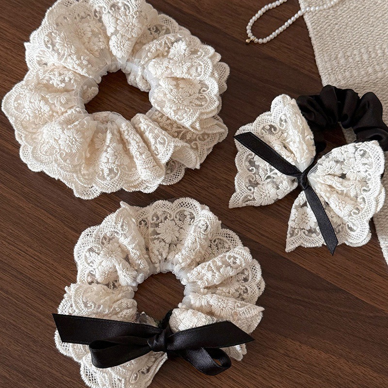 French retro double layered bo - Lace Ribbon Trim のレビューと価格