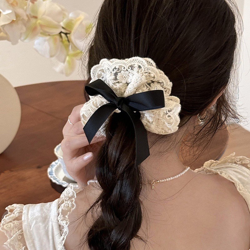 French retro double layered bo - Lace Ribbon Trim のレビューと価格