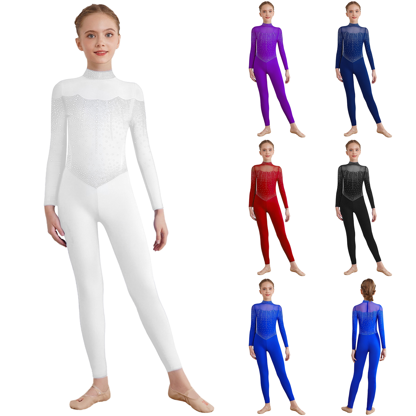 6-16Y Girls Figure Skating Dan - Rhinestone Banding Trim のレビューと価格