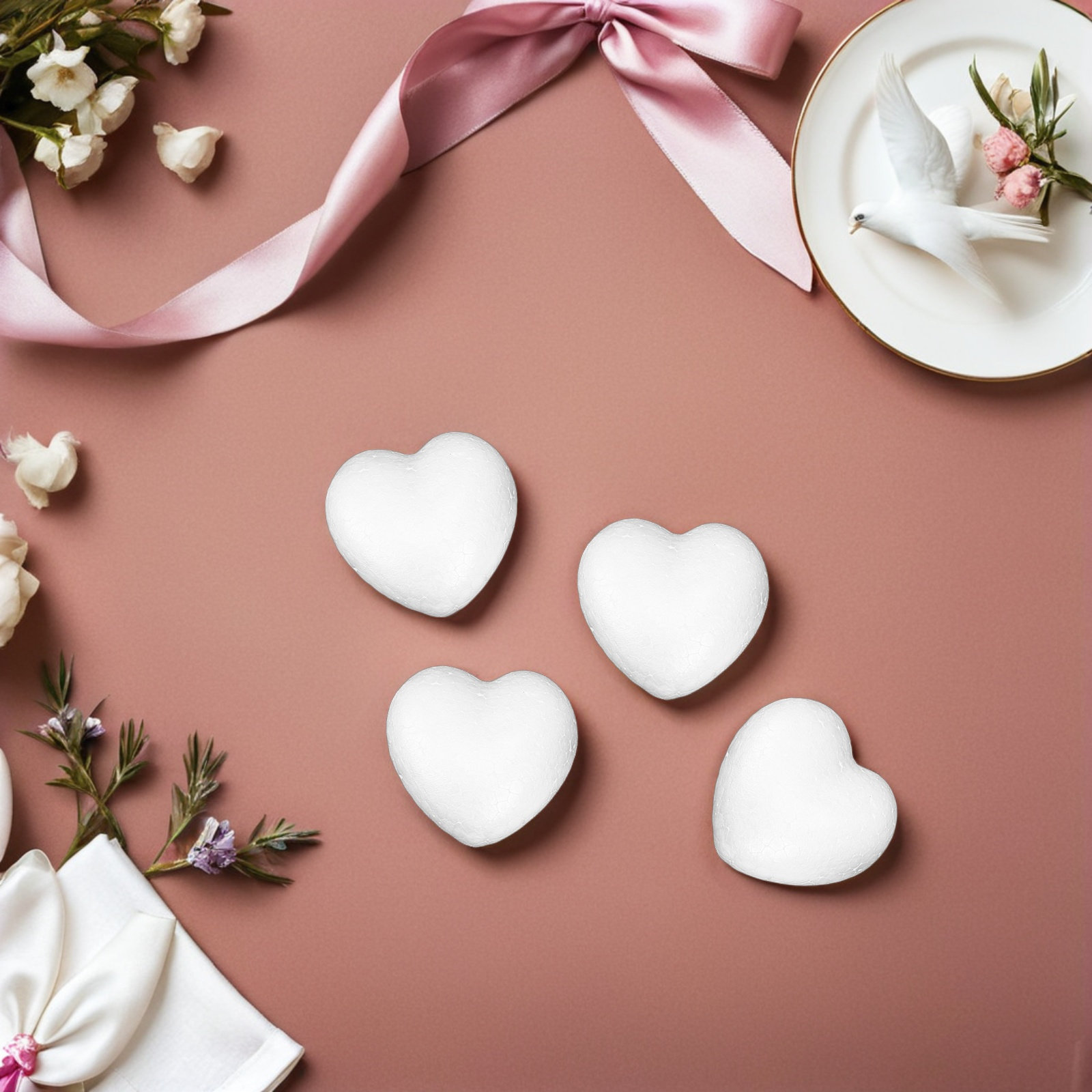 20Pcs Smooth Foam Heart Balls  - Craft Embellishments のレビューと価格