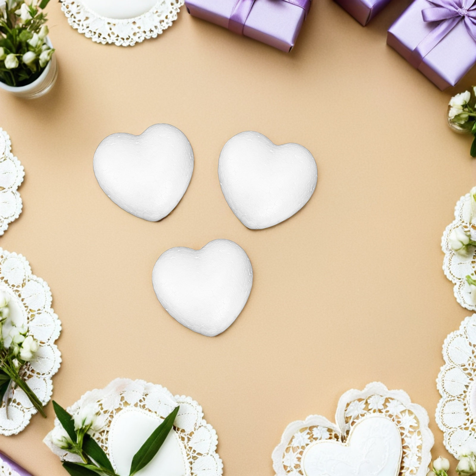20Pcs Smooth Foam Heart Balls  - Craft Embellishments のレビューと価格