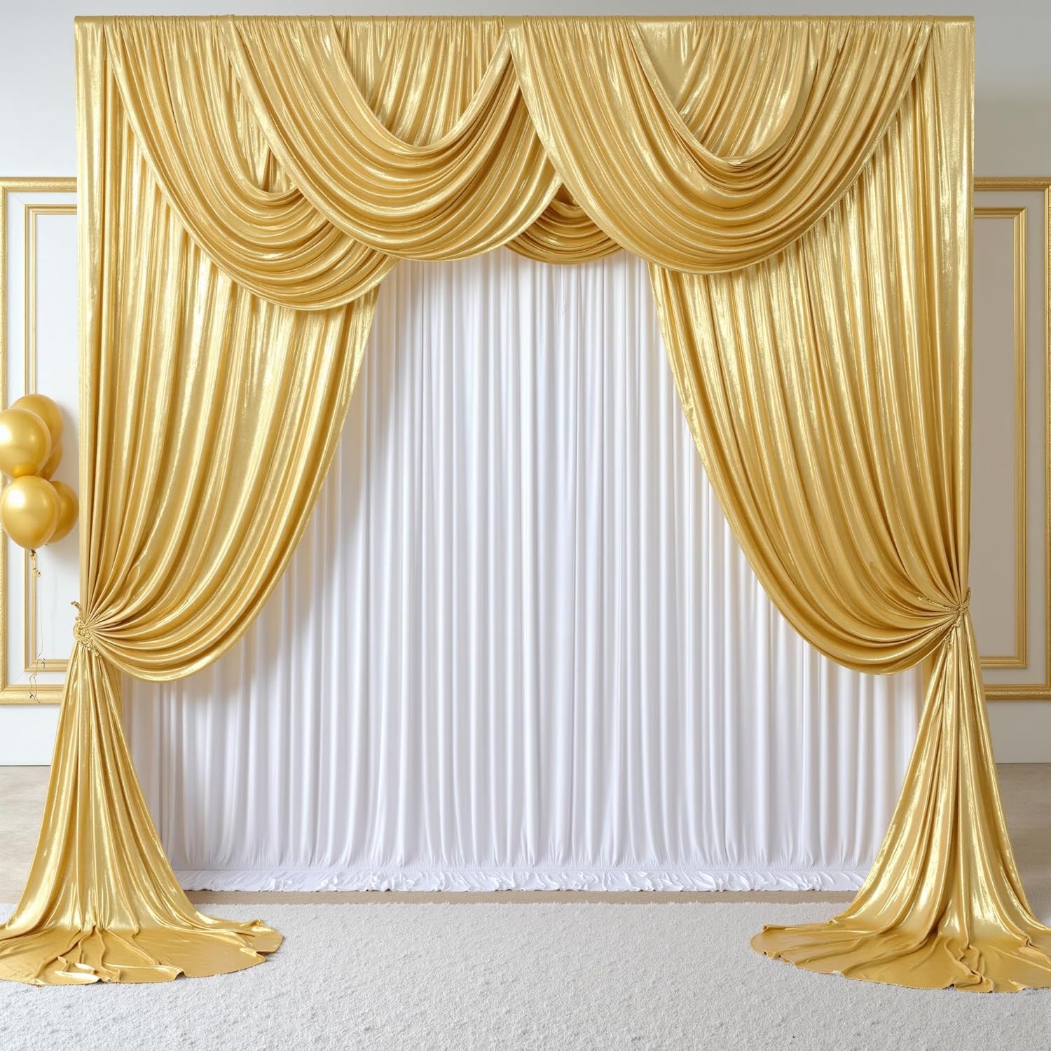 2.3x7FT Wrinkle Free Glitter 1 - Sequin Fabric Panel のレビューと価格