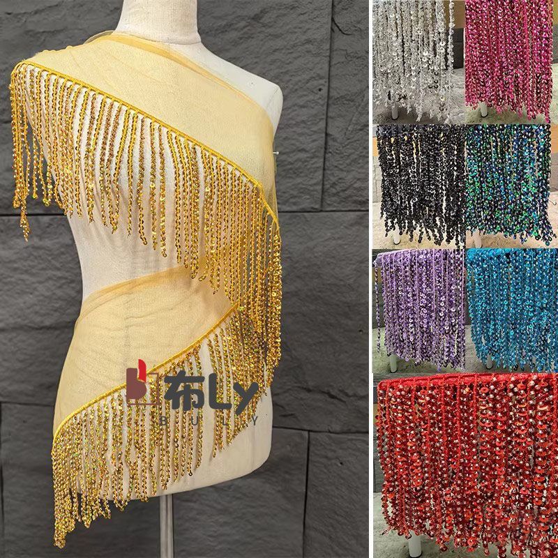 15cm Beaded Sequin Tassel Frin - Beaded Trim Fringe のレビューと価格