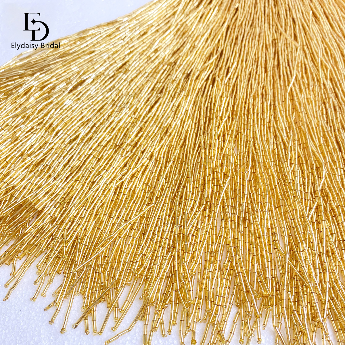 ELYDAISY 1Meter Length Champag - Beaded Trim Fringe のレビューと価格